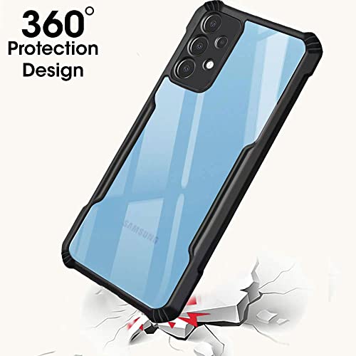 Image of TheGiftKart Shockproof Crystal Clear Back Cover Case for Samsung Galaxy A53 5G | 360 Degree Protection | Protective Design | Transparent Back Case Cover (PC & TPU, Black Bumper)