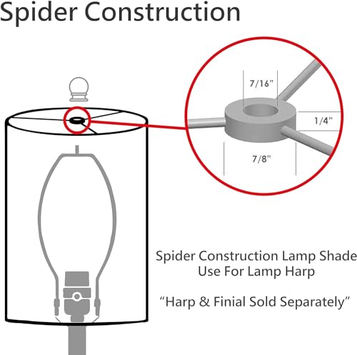 Image of Aspen Creative 32030B Transitional Empire Shape Spider Construction Lamp Shade in Eggshell, 6 inch Top x 12 inch Bottom x 9 inch Slant Height