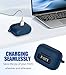 AGENTNANO for TOZ0 NC9(2024) Case Cover, Silicone Protective Scratch Resistant Battery Display Visible Design Cover for TOZO Hybrid Active Noise Cancelling Wireless Earbuds with Carabiner-Blue