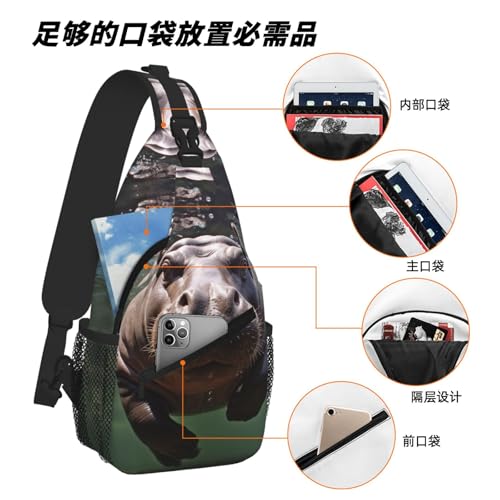 Bolso cruzado negro para hombro y pecho unisex para viaje miniatura 5