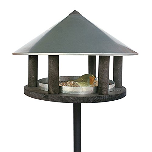 Preisvergleich Produktbild Gardenlife 125513 Vogel-Futterhaus RYNKEBY / ODENSE mit Zinkdach und Dreibeinständer 40x40x120cm