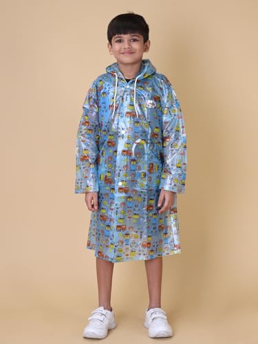 Image of Rupa Unisex Pvc Kid Rainwear For Kids, Waterproof Pvc Rain Standard Length Jacket With Carry Bag, Teddy Printed Design, Pack Of 1