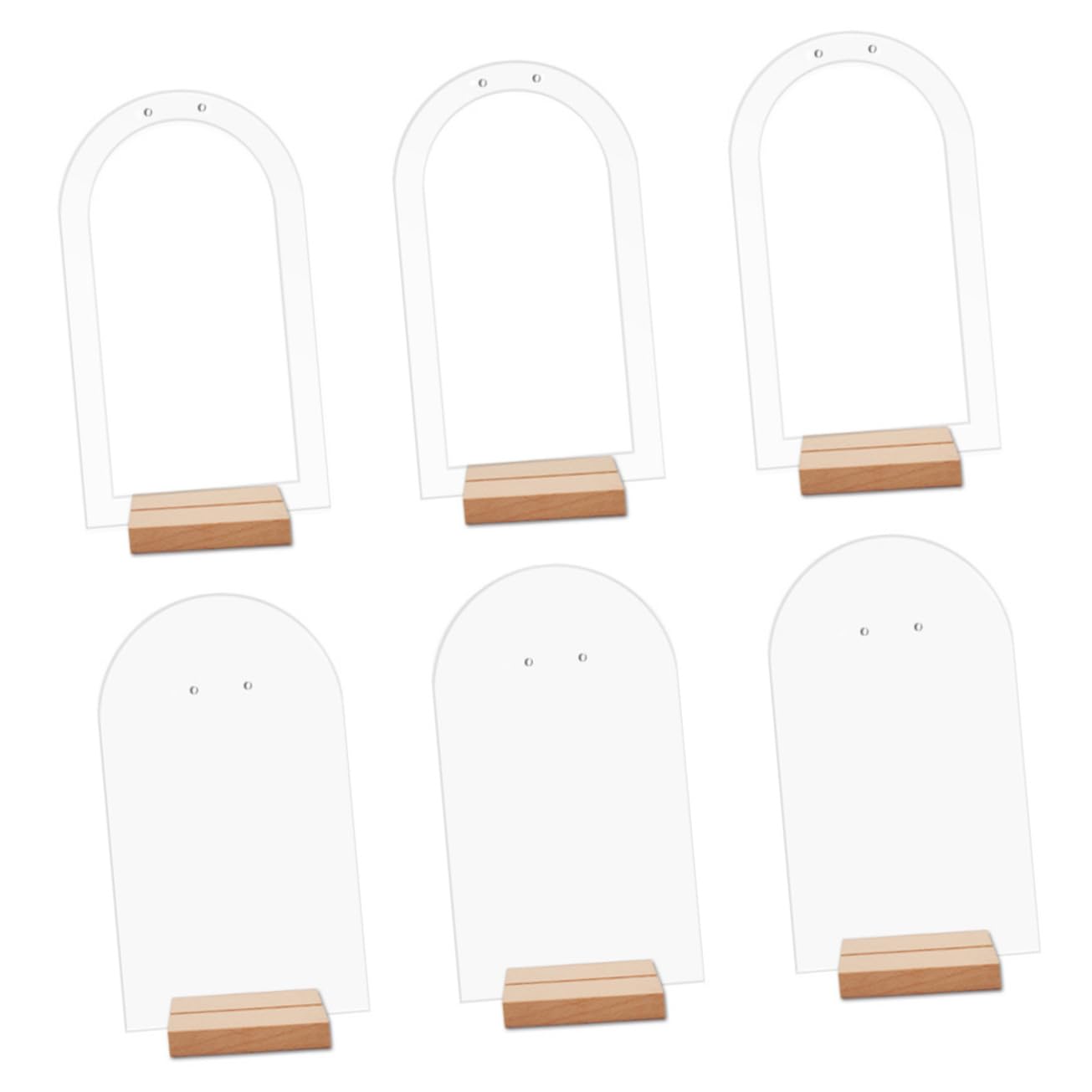 COLLBATH 6pc Acrylic Arch Earring Holder Display Stand for Jewelry Storage and Retail