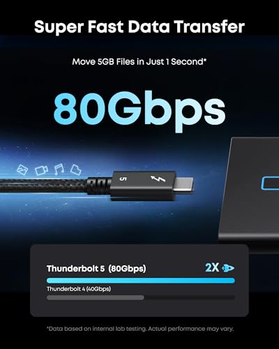 Câble Thunderbolt 5 Anker Prime 0 5 80 Gbit/ . - vue 4