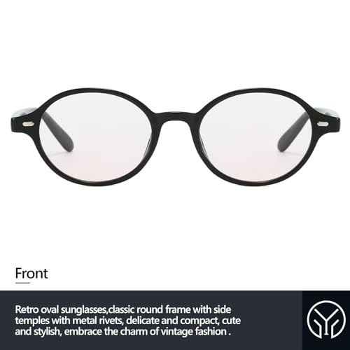 Retro Oval Sunglasses for Women Men Trendy Small Face Round Sunnies 90s Vintage Style UV400 Protection2