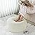 HOMBYS Unstuffed Ottoman Pouf Cover,Round Faux Fur Foot Stool, 20"x20"x12" Fuzzy Chair, Floor Bean Bag(No Filler),Foot Rest with Storage for Living Room, Bedroom, Office, White Sherpa Fleece Cover