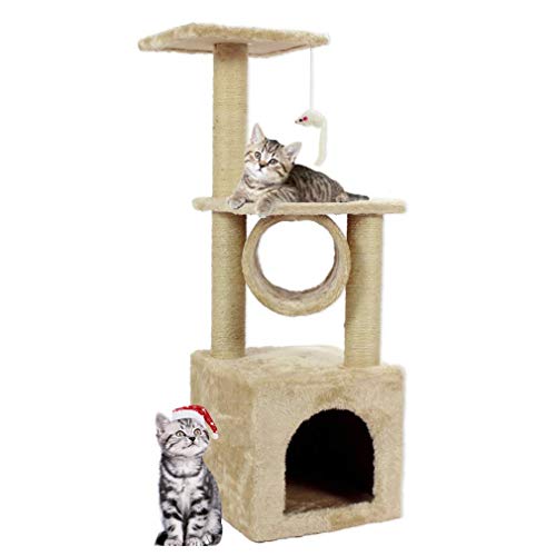 Blackpoolal Kratzbaum für Katzen, mit Seil und Hängematte, Kratzbaum für Bett, Klettern, Spielzeug, Spielturm, Haus, Dekoration, Möbel