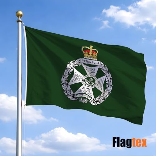 Bandera grande Royal Green Jackets Flagtex textil de exterior resistente 2