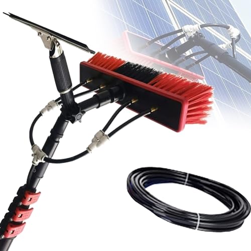 WBDBINGL Kit De Limpieza De Paneles Solares,Cepillo De Pulverización De Agua Multipropósito Limpiador,Pértiga Telescópica para Limpieza de Cristales,raspador de Limpieza(5.4M/18FT)