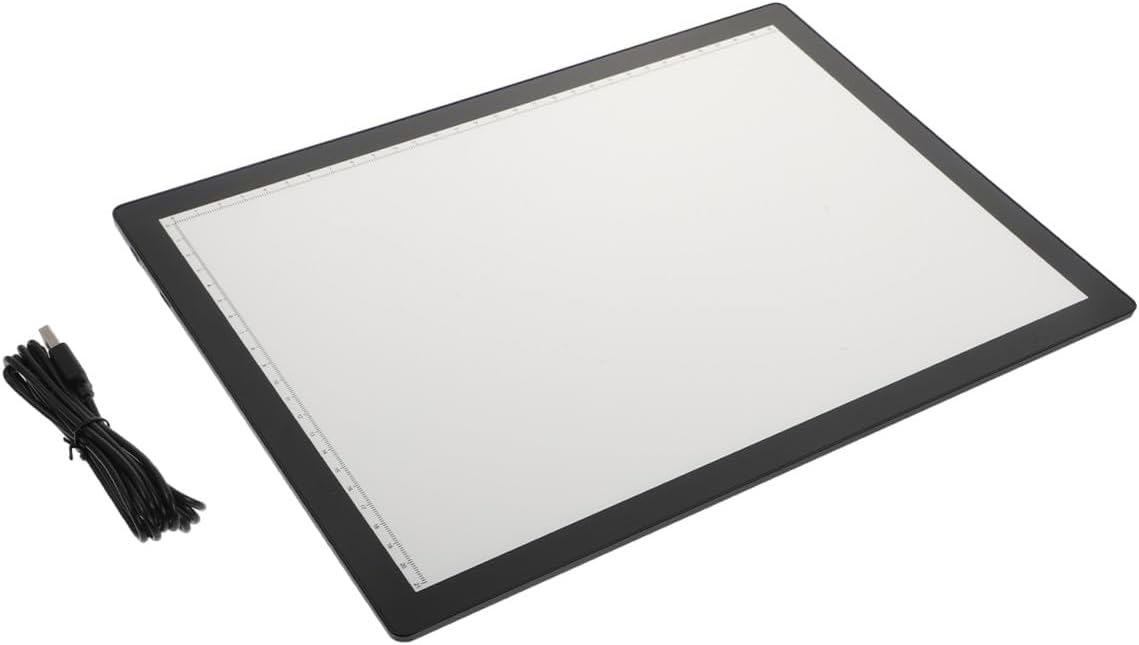 BEBEMOKO Adjustable A4 Copying Writer Board with Magnetic Clip, Rechargeable USB Tracing Light Pad for Artists and Sketching, Black Painting and Drawing Sketching Light Box