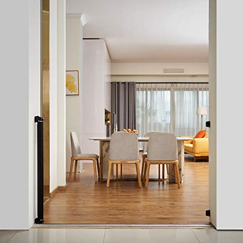 Easybaby Extra Wide Retractable Baby Gate, 33" Tall, Extends Up To 71" Wide, Black / Child Safety Baby Gates, Pet Retractable Gates For Stairs, Doorways, Hallways, Indoor And Outdoor #TOP3