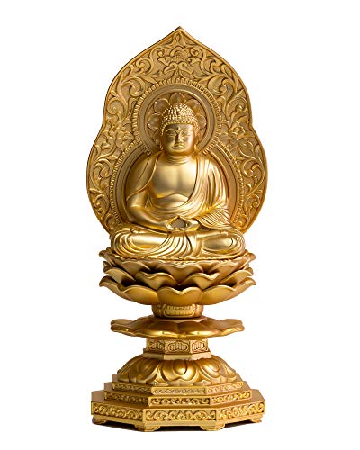 仏像 釈迦如来座像 15cm(金メッキ/24金) 仏師:牧田秀雲 原型_『曹洞宗・臨済宗・天台宗』 高岡銅器(しゃかにょらい座)