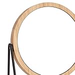 Amazon Basics Vanity Round Mirror with Bamboo Rim, Magnification, Tabletop Mount, Black, 7.2"L x 2.87 "W - Image 2