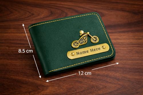 Image of SCPmarts Premium Personalized Wallet for Men with Name & Charm - Stylish Personalized Wallet with Multiple Card Slots & Durable Finish - Ideal Gift for Birthday, Anniversary (Green)