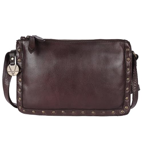 Image of Genuine Italian Leather Boho Studded Crossbody Shoulder Bag - Stylish, Durable, & Perfect for Everyday Use for women