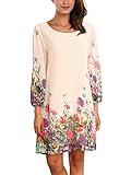 Lockere Passform. DJT Damen Brautjungfernkleid Prinzessin Blumen Muster Freizeit Kleider Apricot/Frühling XX-Large