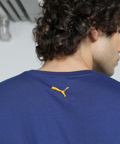 Image of Puma Men Cotton Regular Fit T-Shirt with Graphic Print Logo
