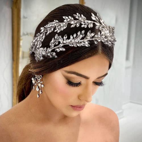 TFANUO Strass-Stirnband für Hochzeit, handgefertigt, Kopfschmuck für Braut, Brautjungfer, Frauen, Party, Haarschmuck Cover