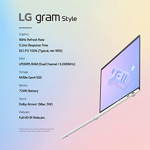 Lg Gram Style 14” Oled Laptop, Intel 13Th Gen Core I7 Evo Platform, Windows 11 Home, 32Gb Ram, 1Tb Ssd, Dynamic White #TOP2
