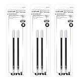 Uniball 207 Impact RT Retractable Pen Refills, 1.0mm Bold Point, Black Ink, 6 Refills