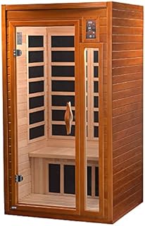 Dynamic Barcelona 1 to 2 Person Hemlock Wood Low EMF FAR Infrared Sauna For Home with LED Control Panel and Tempered Glass Door - Curbside Delivery