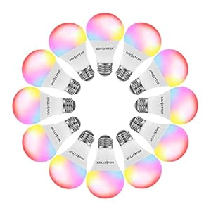 DAYBETTER Tuya Smart Light Bulbs, RGBCW WiFi Color Changing Led Bulbs Compatible with Alexa and Google Home Assistant, A19 E26 9W 800LM Multicolor Led Light Bulb, No Hub Required, Light Bulbs 12 Pack
