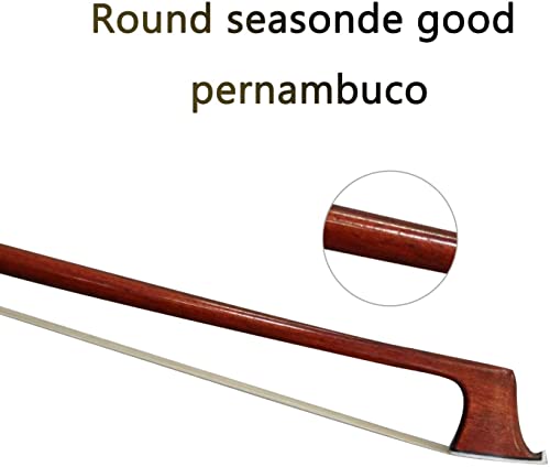 Amzz Professional 1/2 Brazilwood Ebony Frog Violin Arbor White Horsehair Violin Bow (1/2 Brazilwood) #TOP7