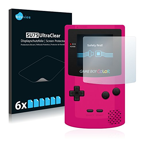 Savvies 6X Schutzfolie kompatibel mit Nintendo Gameboy Color Displayschutz-Folie Ultra-transparent
