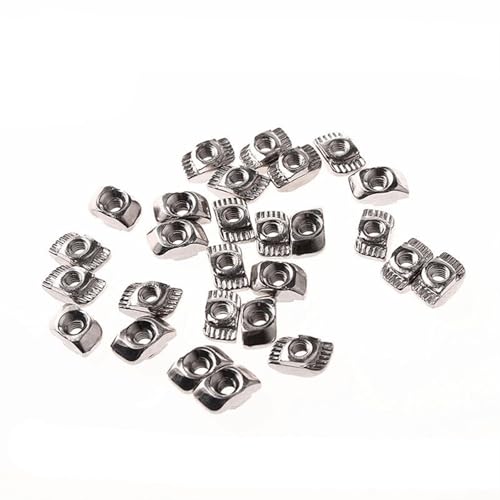 50PCS/Set M3/M4/M5 for 20/30/40/45 Series Slot T-Nut Sliding T Nut Hammer Drop in Fasten ConnectorAluminum Extrusion Profile Linear Motion Guides(30-M6)