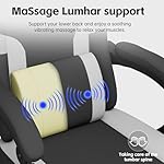 HapGIFT Computer Chair, Gaming Chairs with Footrest and Massage Lumbar Support, High Back Ergonomic Swivel Gamer Chair, Reclining Gaming Chairs with Armrests, Headrest for Adults, 300LBS (Black-Grey) - Image 5