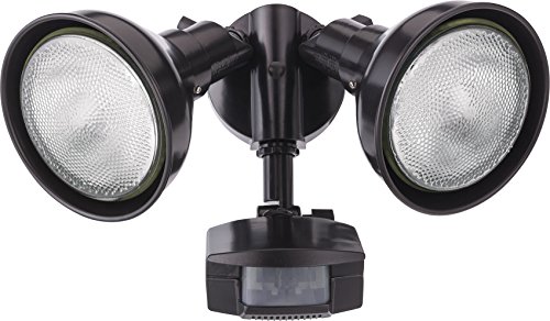 Lithonia Lighting OMS 2000 PR2 120 DDB M4 Dark Bronze 2 Head Flood Light with 1 Direction Motion Sensor, Higher Wattage