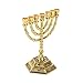 BRTAGG 12 Tribes of Israel Menorah, Jerusalem Temple 7 Branch Jewish Candle Holder (8 Inches, Gold)