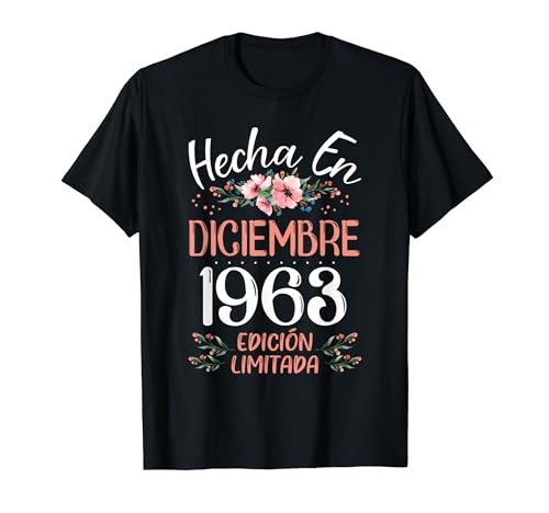 Hecha En Diciembre 1963 Mujer Regalo 60 Años Cumpleaños Camiseta