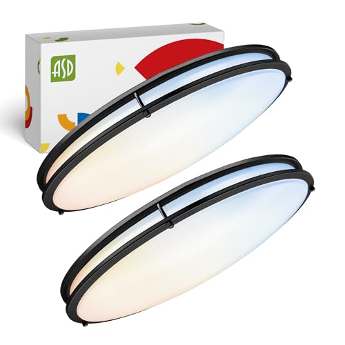ASD LED 24In Oval Flush Mount Light Fixture, 38W, 5CCT, Dimmable