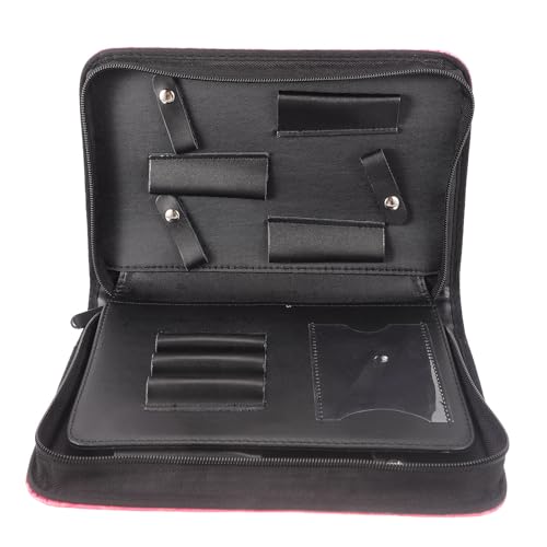 Pochette rangement ciseaux coiffure en cuir protecteur rose