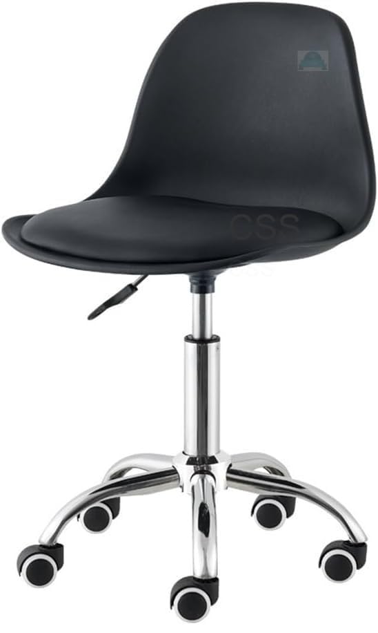 CSS® Swivel Armless Revolving Office Chair – Solid Metal Suitable for Home/Office/Study/Vanity/Shops/Hospital/Clinic/lab/Spa/Conference/Meeting/Reception Adjustable Height 19″ to 24″ -Black