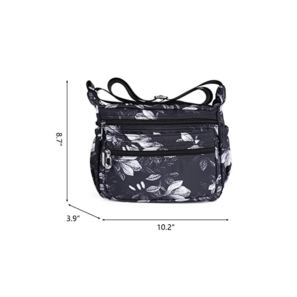 NOTAG Shoulder Bags for Women Nylon Crossbody Bags Waterproof Lightweight Messenger Purses and Handbags (Black) - Image 3