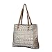 Myra Bag Silvan Upcycled Canvas & Cowhide Leather Tote Bag S-1204, Brown, One Size