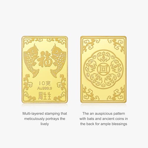Image of Chow Sang Sang 999.9 24K Solid Gold Price-by-Weight Gold Koi Fish Jewelry Ornament for Women and Men 921559 (10 Grams, 0.35 Oz)