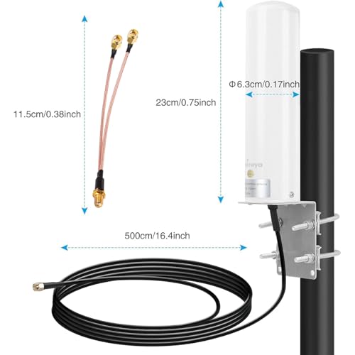 Nelawya 4G LTE Antenna High Gain 10-12dBi Long Range Outdoor Antenna with SMA Male Connector Aerial for Netgear Nighthawk M1 MR1100 Version MiFi Mobile Hotspot TP-LINK HUAWEI 4G LTE Router