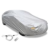 uxcell 3XXL+ Silver Tone Soft Aluminum Car Cover Outdoor Weather Waterproof Breathable Rain Snow Heat Resistant 570 x 190 x 160cm