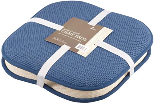 Goodgram Honeycomb Premium Comfort Memory Foam Chair Pads/Cushions, 4 Count (Pack Of 1), Blue #TOP2