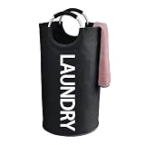 WOOHA 90L Large laundry basket,Collapsible laundry hamper, Tall Clothes Baskets Folding Washing Bin