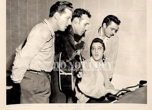 Magnífico retrato de Sun Studios de 1956 en alta resolución de The Million Dollar Quartet