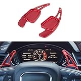 x xotic tech Sporty Red Paddle Shifter Extensions Interior Shift Cover Trim Compatible with Audi A3 A4 A5 Q3 Q5 Q7 Q8 S3 S4 S5 SQ5 SQ7 SQ8 TT TTS