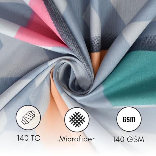 Image of Mafatlal Luxe Lilac 140 GSM Queen Size Microfiber Bedsheet with 2 Pillow Cover for Double Bed, 90x100 Inch - Teal, Premium, Lightweight & Durable