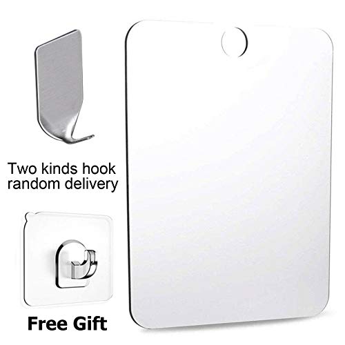 D.F.L Deluxe Large Shower Mirror Fogless Shaving Mirror (12 inX8 in) Anit-Fog Shave Mirror Fog-Free Wall Hanging Mirror Bathroom Mirrors whit 1 Hook