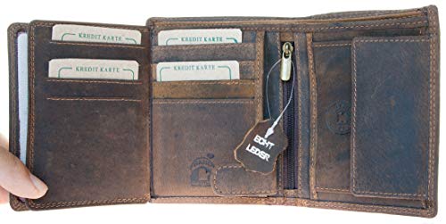 Men's Brown Natural Durable Genuine Leather Wallet with RFID (Data Protection) - Image 4