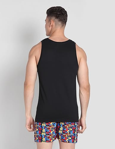 Image of U.S. Polo ASSN. Men's IYBD Brand Print Cotton Vest - Pack of 1