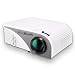 HD Projector,LCD 1200 Lumens Mini Video Projector LED Multimedia Projector Support 1080P for Home Cinema Theater HDMI/MHL/VGA/USB/AV-White 805B